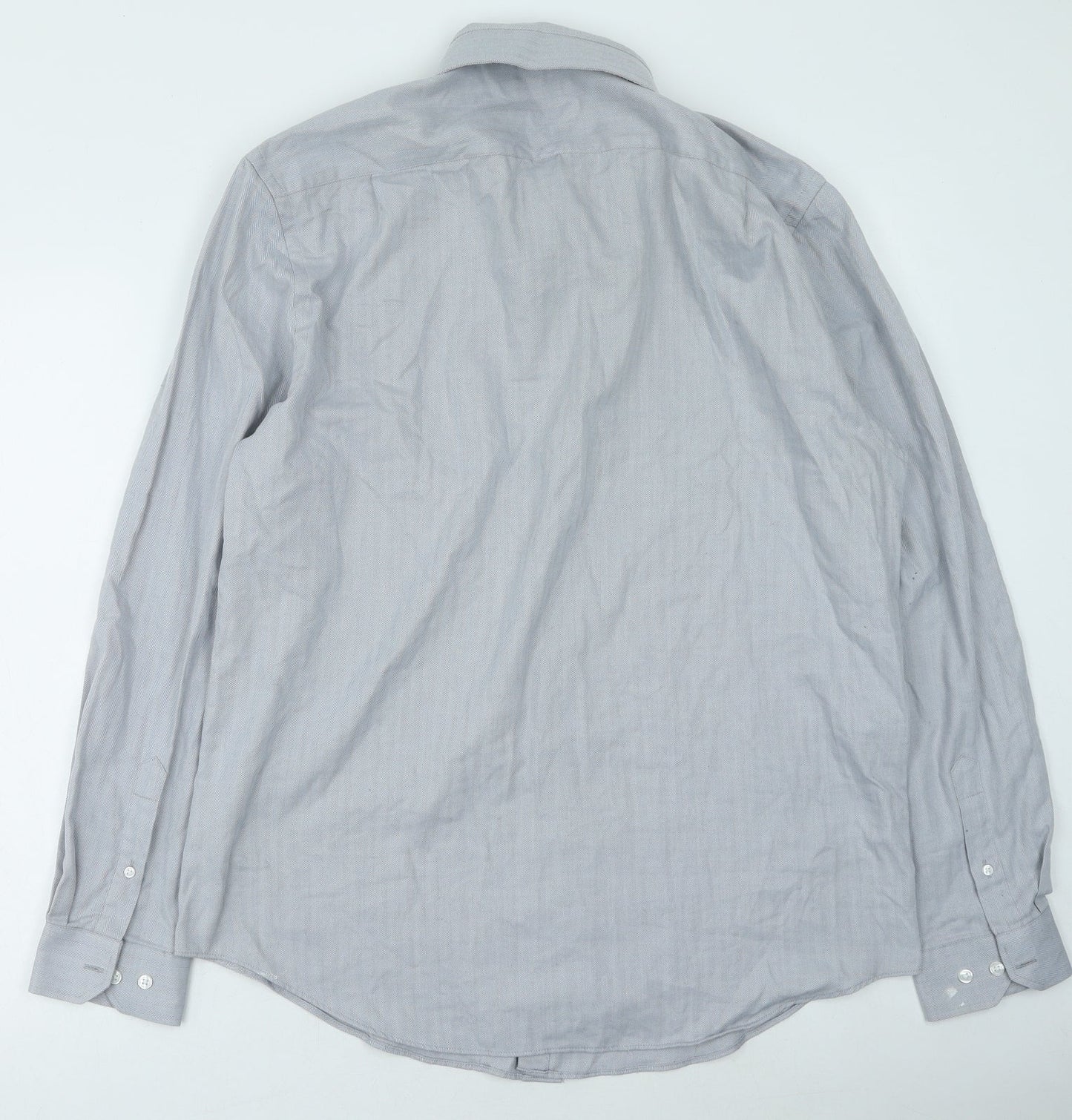 George  Mens Grey  Polyester  Button-Up Size 16 Collared