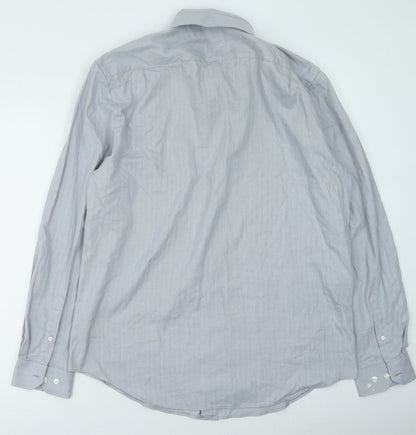 George  Mens Grey  Polyester  Button-Up Size 16 Collared