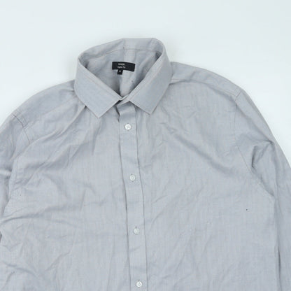 George  Mens Grey  Polyester  Button-Up Size 16 Collared