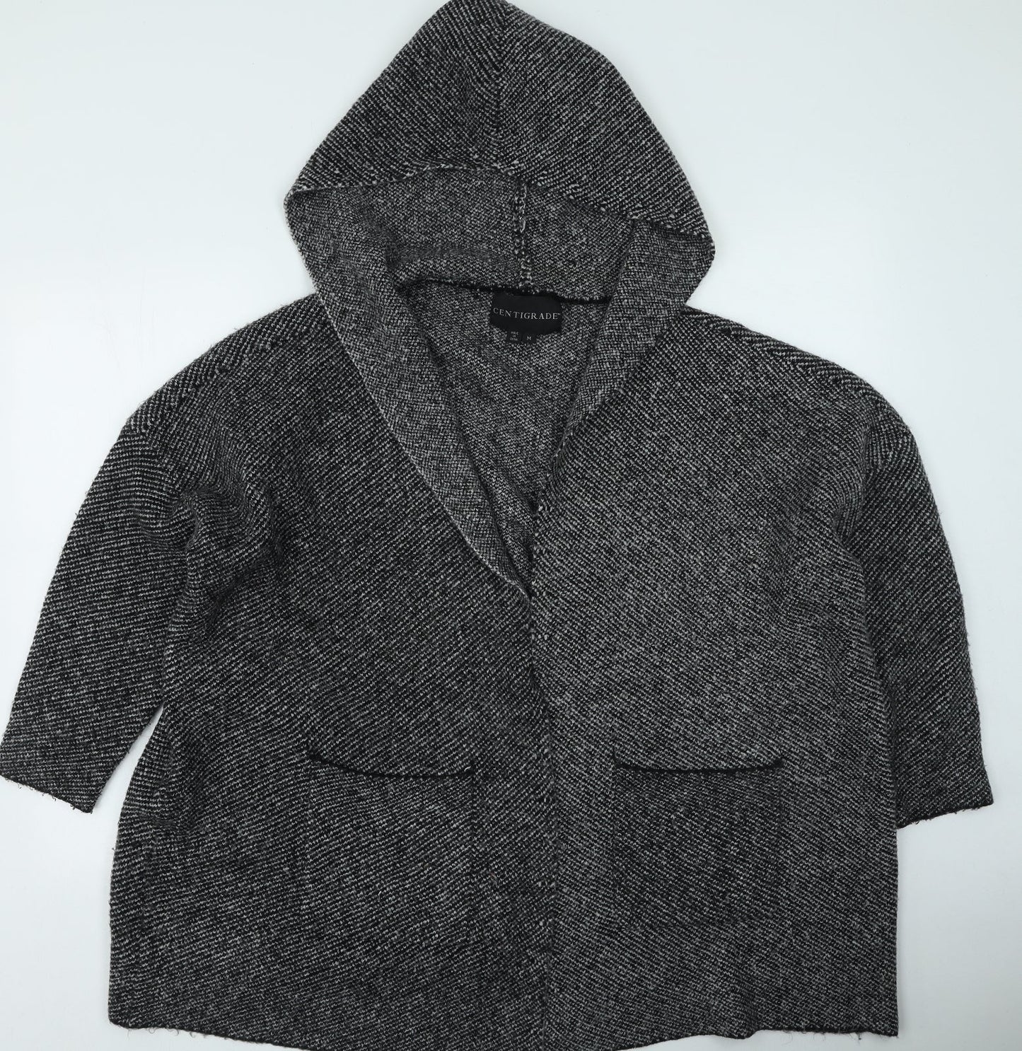 Centigrade Womens Grey V-Neck  Acrylic Cardigan Jumper Size M