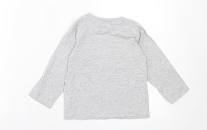 NEXT Boys Grey  Cotton Basic Casual Size 2-3 Years Crew Neck Pullover