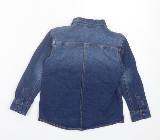 George Boys Blue  Cotton Basic Button-Up Size 2-3 Years Collared Button