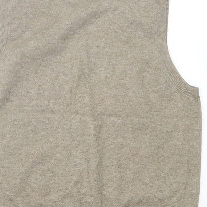 Object Mens Brown V-Neck  Viscose  Jumper Size S