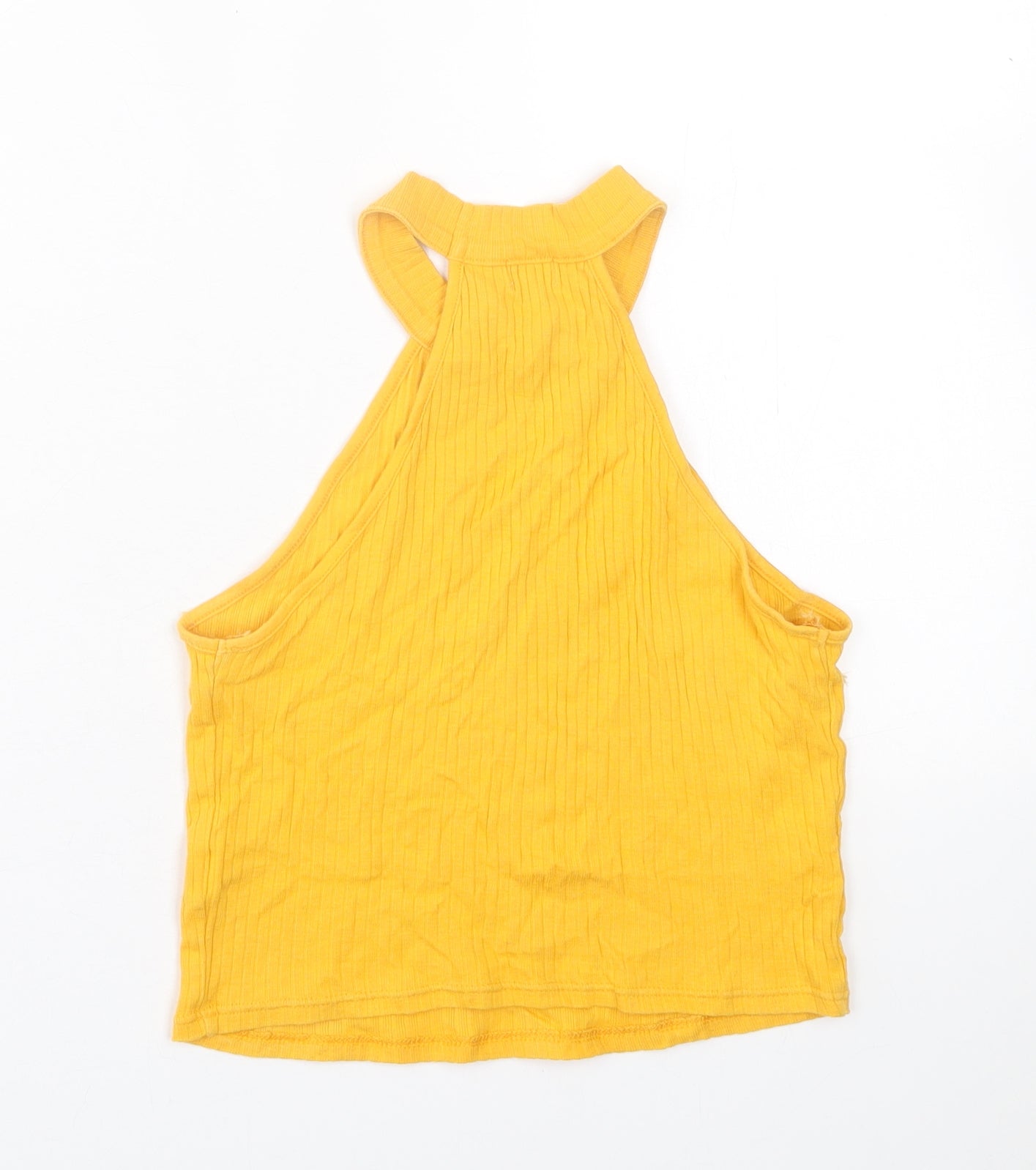 Womens UK Size 8 River Island Yellow Cropped Tank