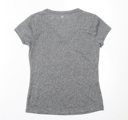 90 Degree Womens Grey  Polyester Basic T-Shirt Size XS V-Neck Pullover