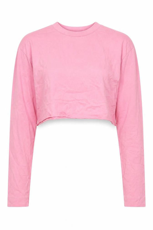 Collusion Womens Pink  Cotton Cropped T-Shirt Size 6 Crew Neck