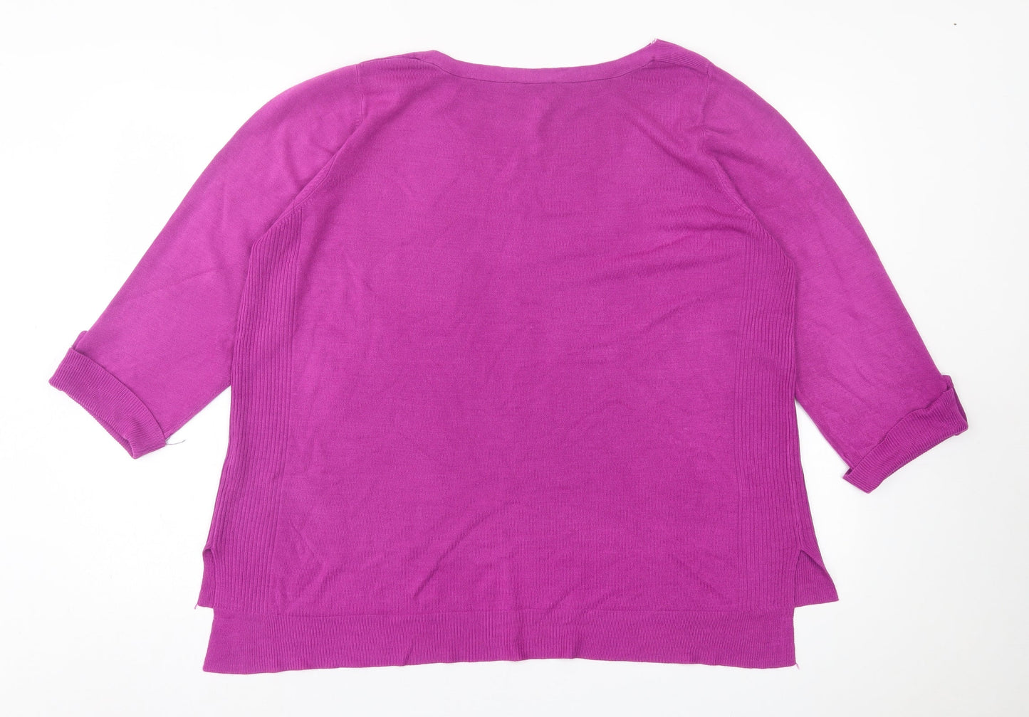 BHS Womens Purple Crew Neck  Acrylic Pullover Jumper Size 12