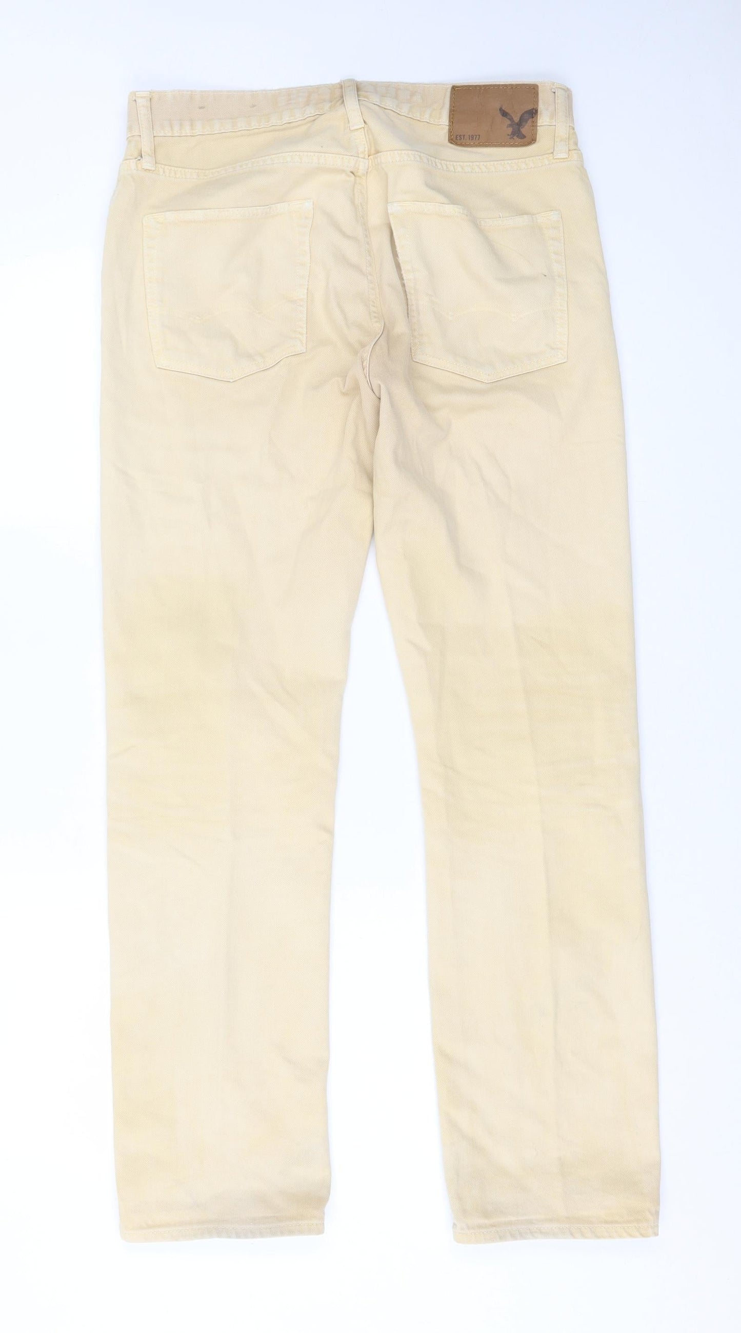 Womens UK Size 30 American Eagle Outfitters Regular Fit Straight Beige Jeans