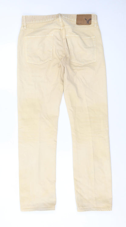 Womens UK Size 30 American Eagle Outfitters Regular Fit Straight Beige Jeans