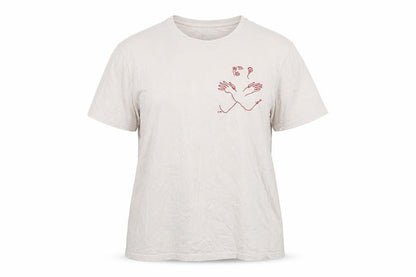 TJX Womens Beige  Cotton Basic T-Shirt Size M Crew Neck - Comic Relief