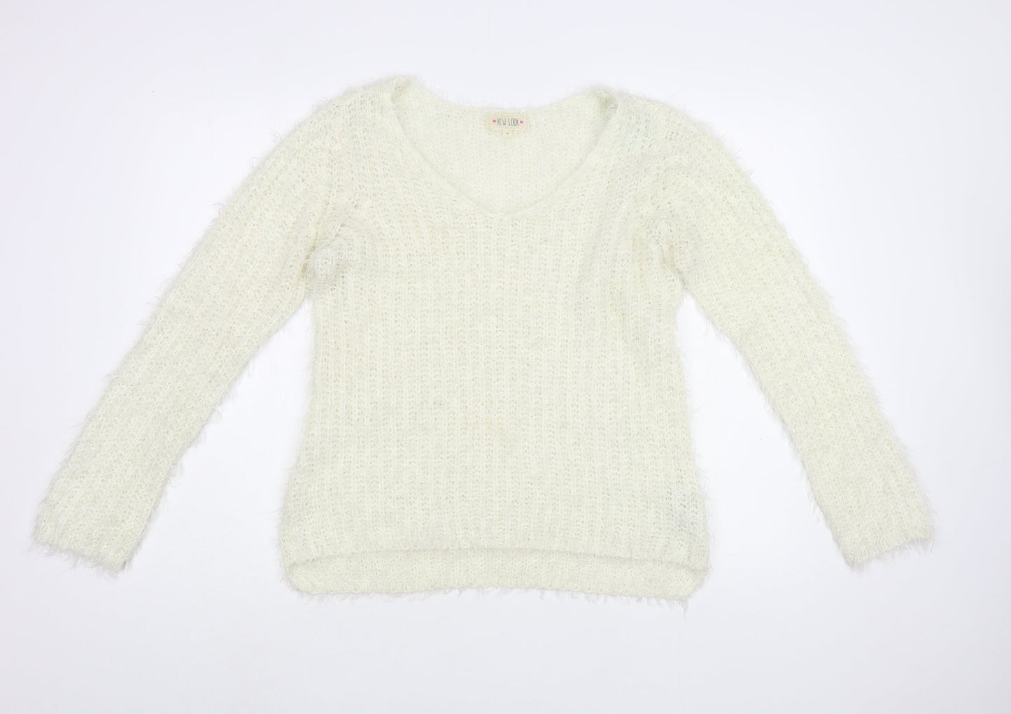 Womens UK Size M New Look Ivory Pullover Jumper
