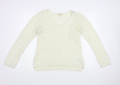 Womens UK Size M New Look Ivory Pullover Jumper