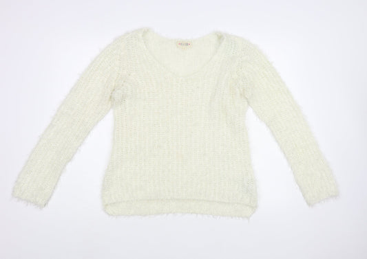 Womens UK Size M New Look Ivory Pullover Jumper