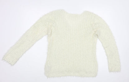Womens UK Size M New Look Ivory Pullover Jumper