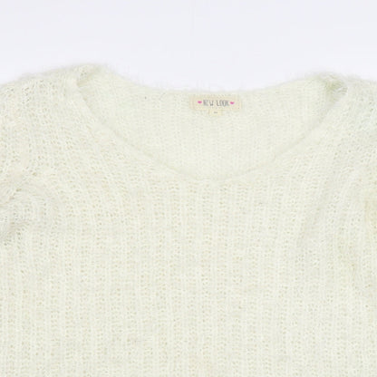 Womens UK Size M New Look Ivory Pullover Jumper