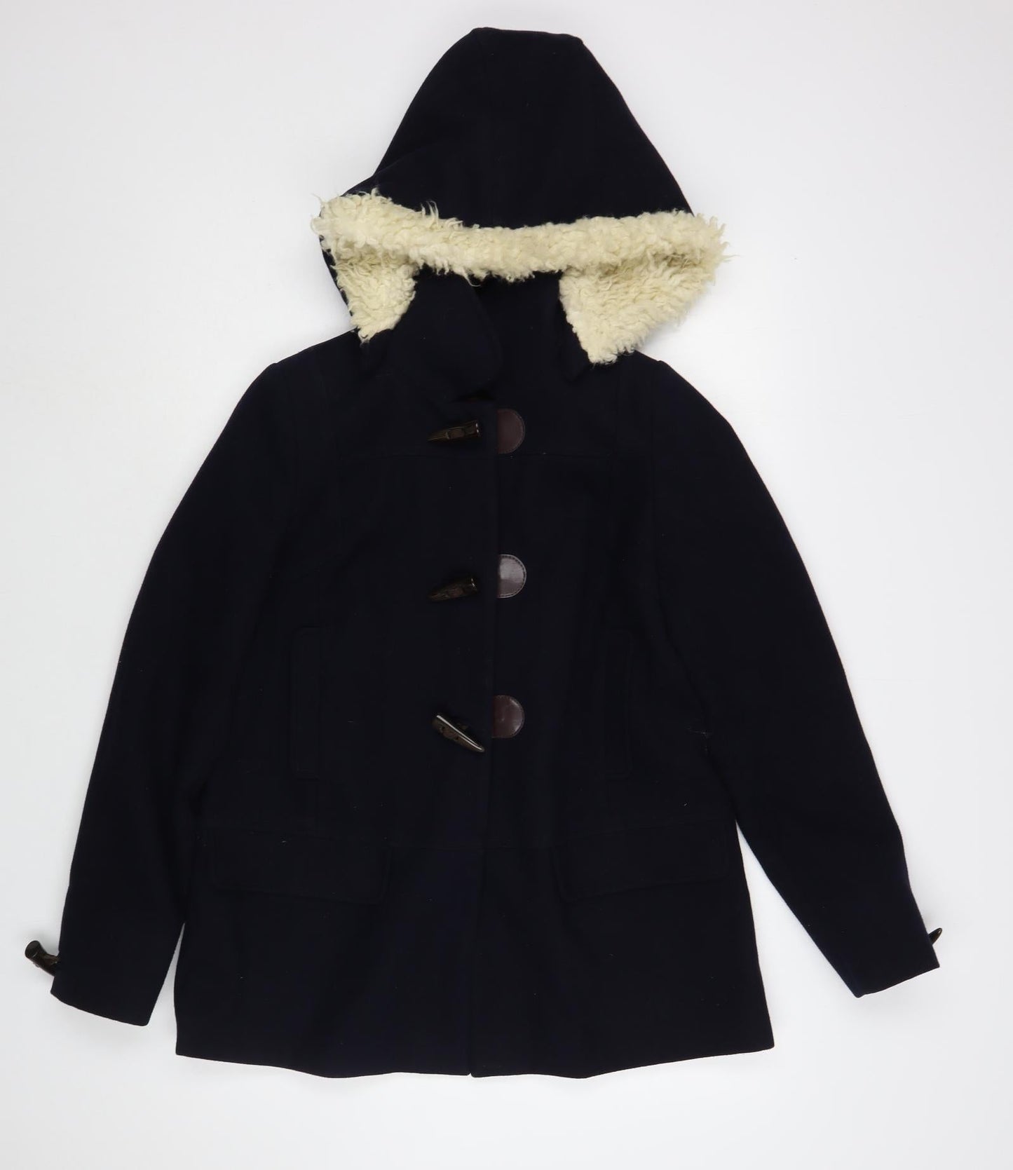 Womens UK Size 8 NEXT Blue Pea Coat
