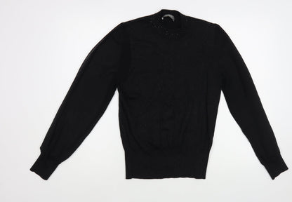 Womens UK Size M Oasis Black Basic Blouse