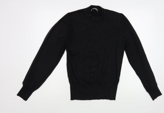 Womens UK Size M Oasis Black Basic Blouse