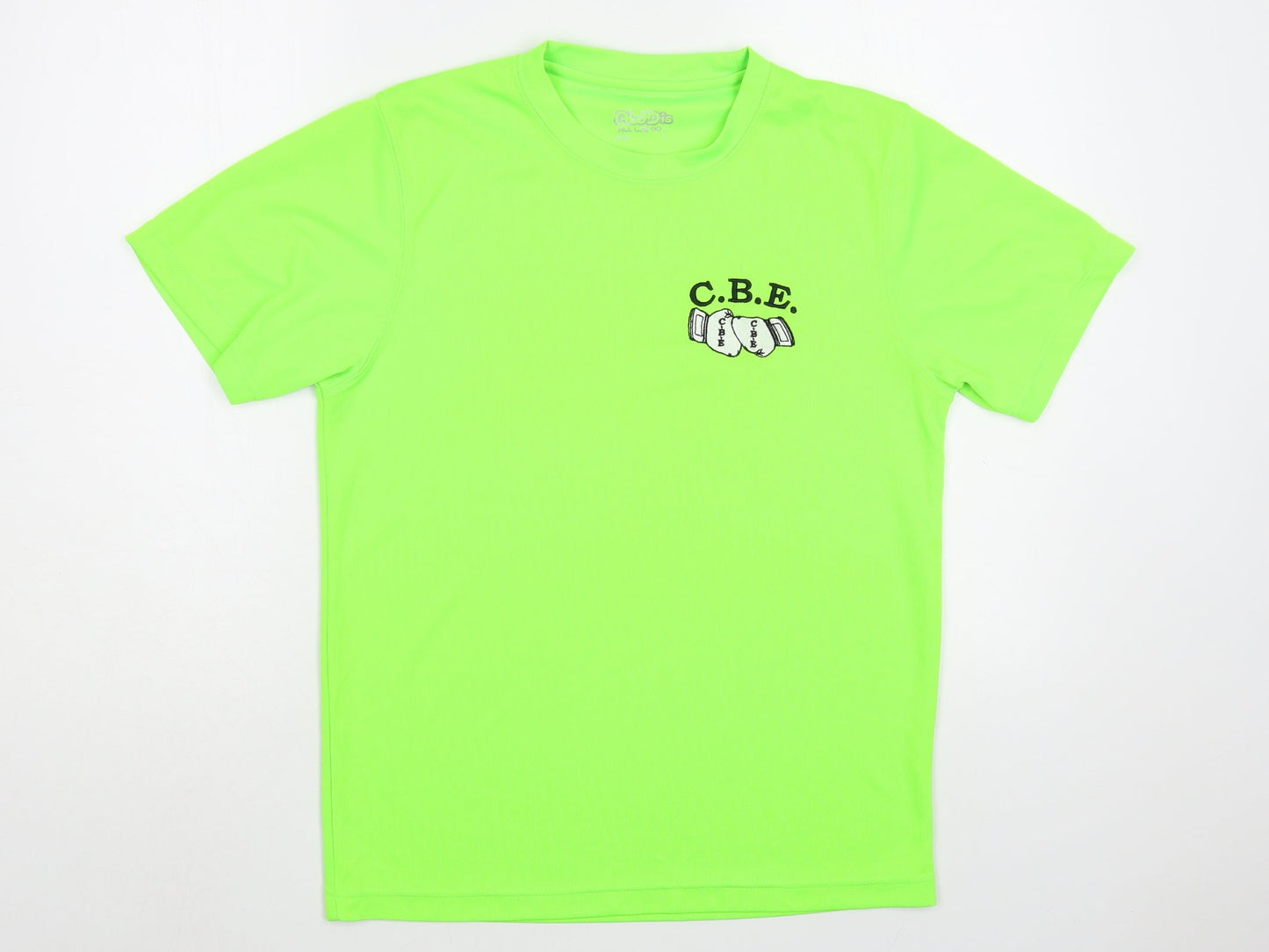 Awdis Mens Green  Polyester  T-Shirt Size S Crew Neck