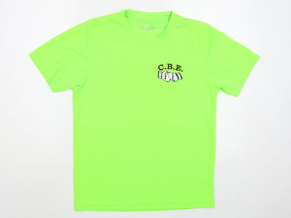 Awdis Mens Green  Polyester  T-Shirt Size S Crew Neck