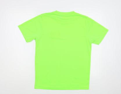 Awdis Mens Green  Polyester  T-Shirt Size S Crew Neck