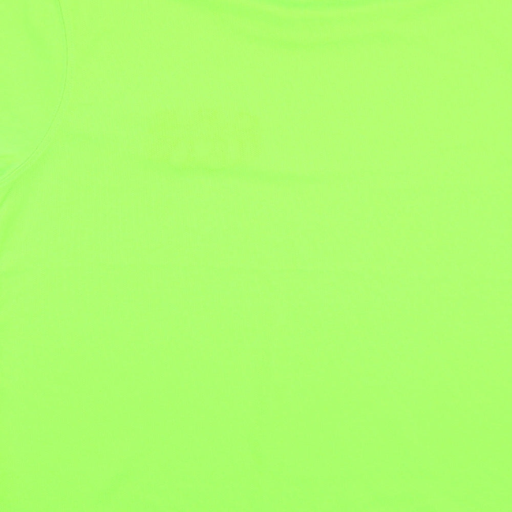 Awdis Mens Green  Polyester  T-Shirt Size S Crew Neck