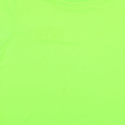 Awdis Mens Green  Polyester  T-Shirt Size S Crew Neck
