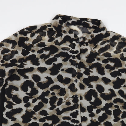 Womens UK Size M MINE Black Basic Button-Up