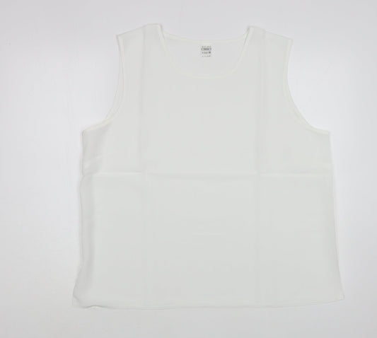Womens UK Size 18 Preworn White Basic Tank