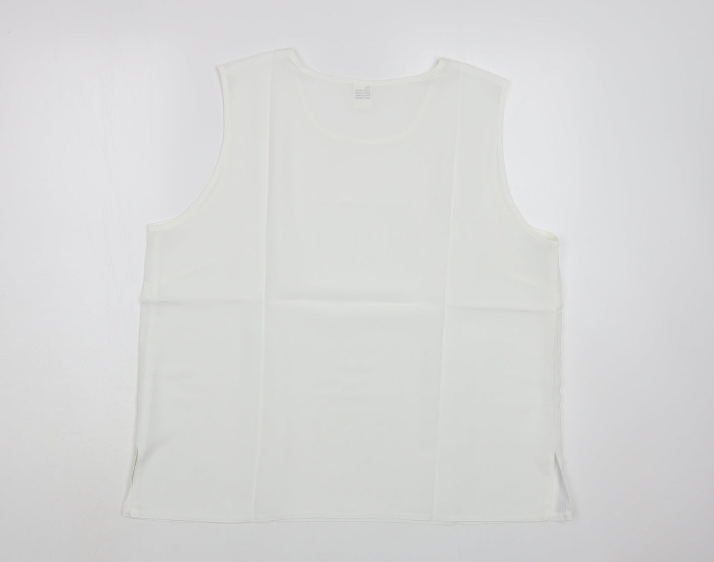 Womens UK Size 18 Preworn White Basic Tank