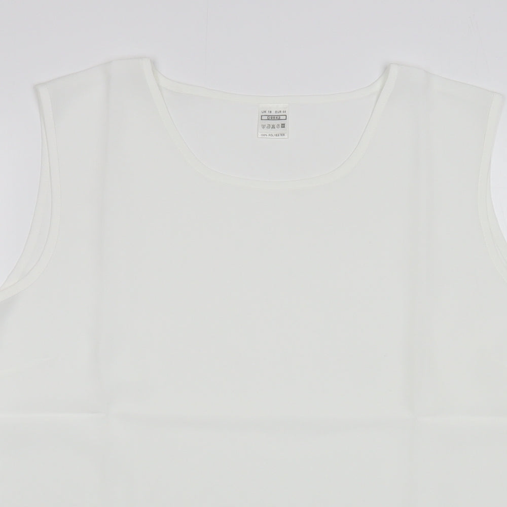 Womens UK Size 18 Preworn White Basic Tank