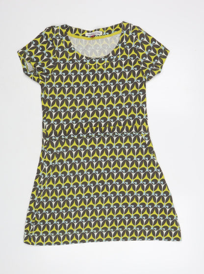 Mudd & Water Womens Multicoloured Geometric Cotton T-Shirt Dress  Size 10  Boat Neck Pullover