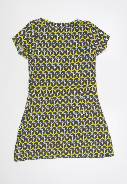 Mudd & Water Womens Multicoloured Geometric Cotton T-Shirt Dress  Size 10  Boat Neck Pullover