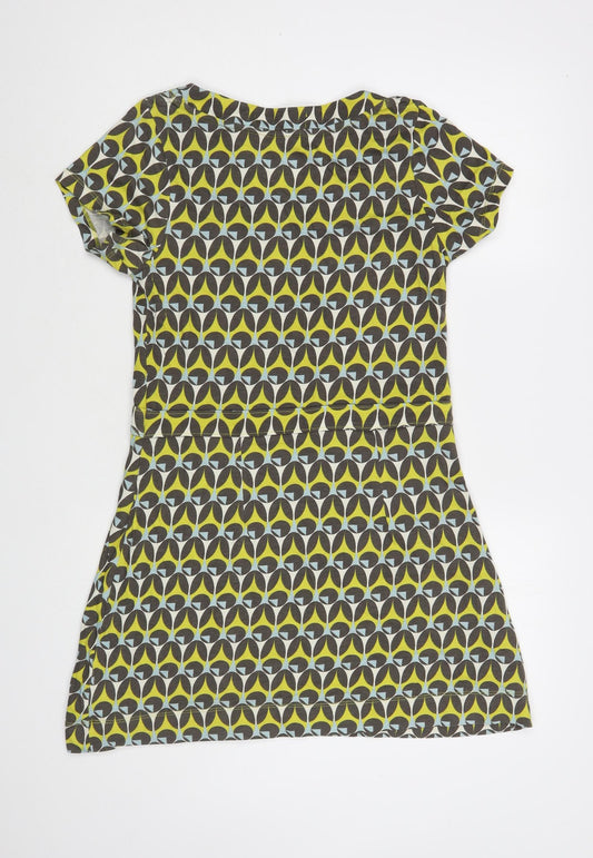 Mudd & Water Womens Multicoloured Geometric Cotton T-Shirt Dress  Size 10  Boat Neck Pullover
