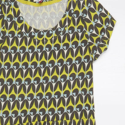Mudd & Water Womens Multicoloured Geometric Cotton T-Shirt Dress  Size 10  Boat Neck Pullover