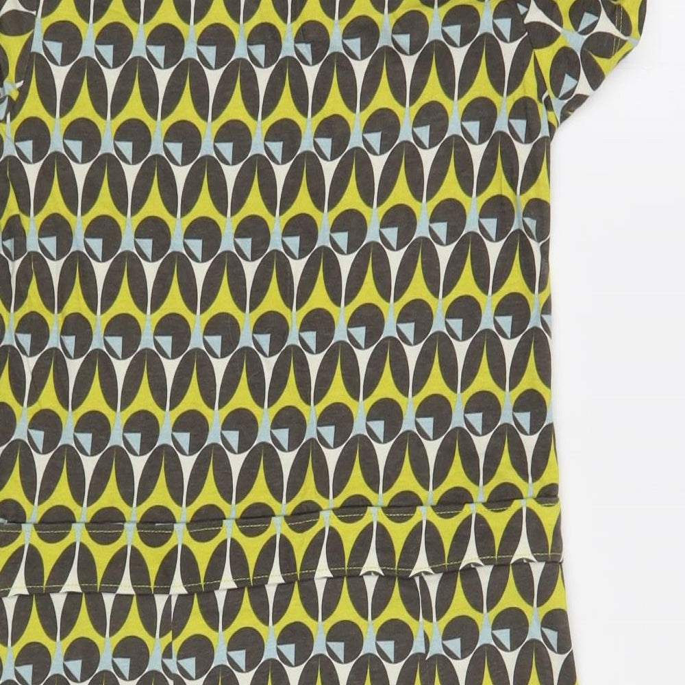 Mudd & Water Womens Multicoloured Geometric Cotton T-Shirt Dress  Size 10  Boat Neck Pullover