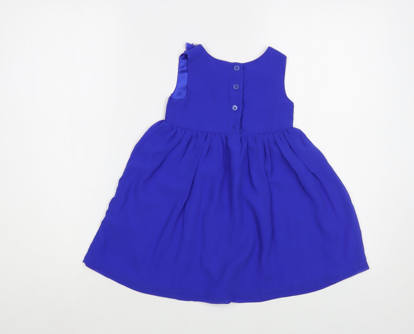 Blue Zoo  Baby Blue  Polyester A-Line  Size 18-24 Months  Boat Neck Button