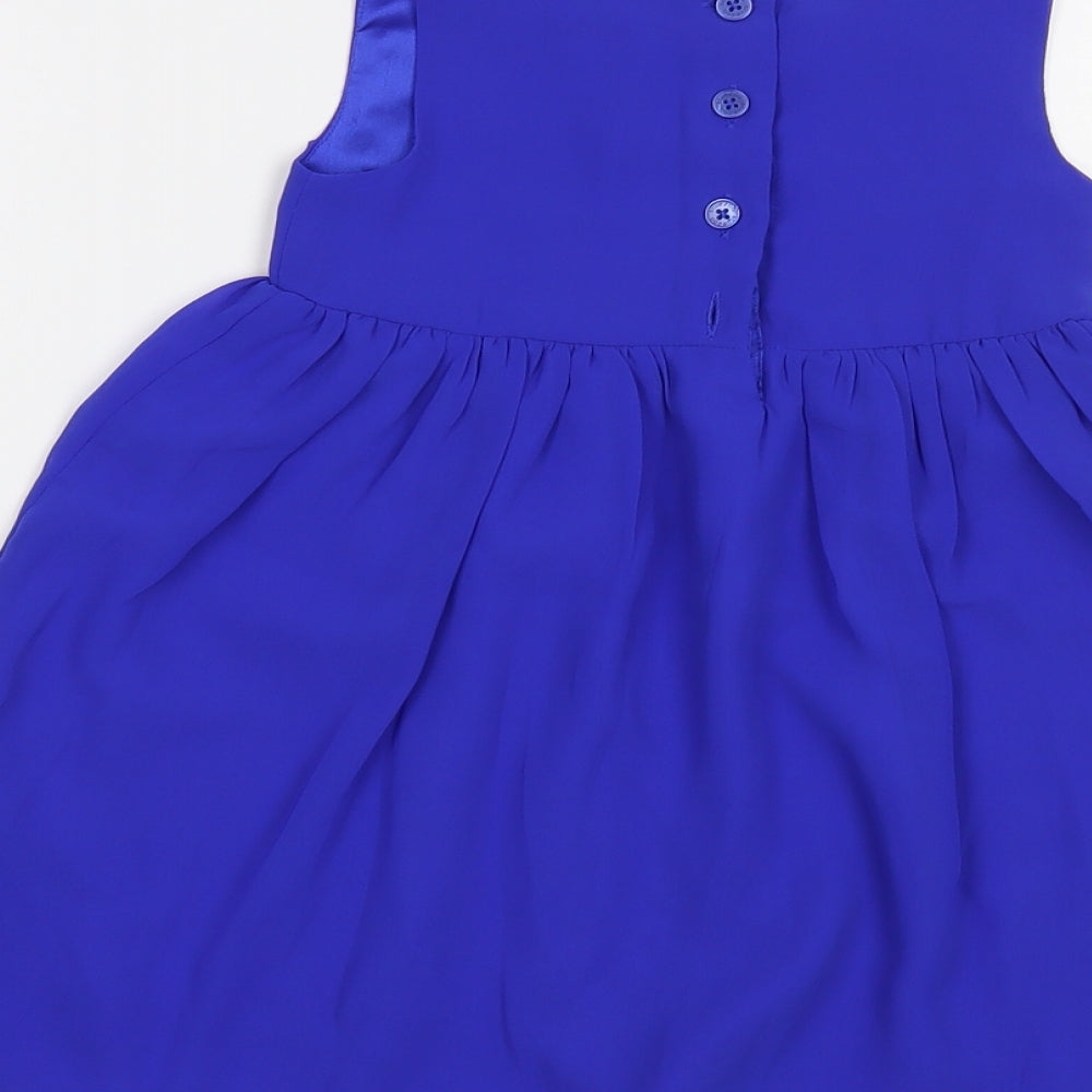 Blue Zoo  Baby Blue  Polyester A-Line  Size 18-24 Months  Boat Neck Button