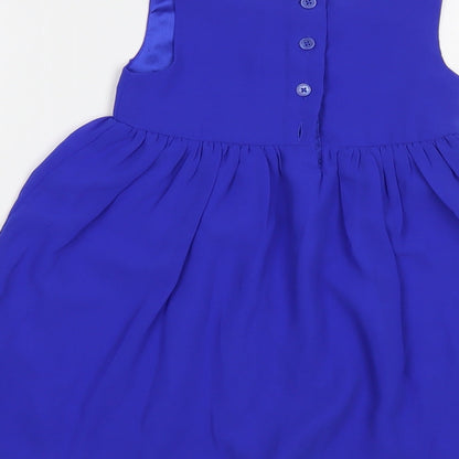Blue Zoo  Baby Blue  Polyester A-Line  Size 18-24 Months  Boat Neck Button