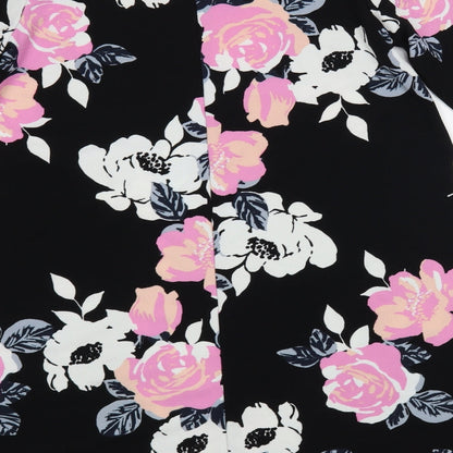 Quiz Womens Black Floral Polyester A-Line  Size 12  Round Neck Pullover