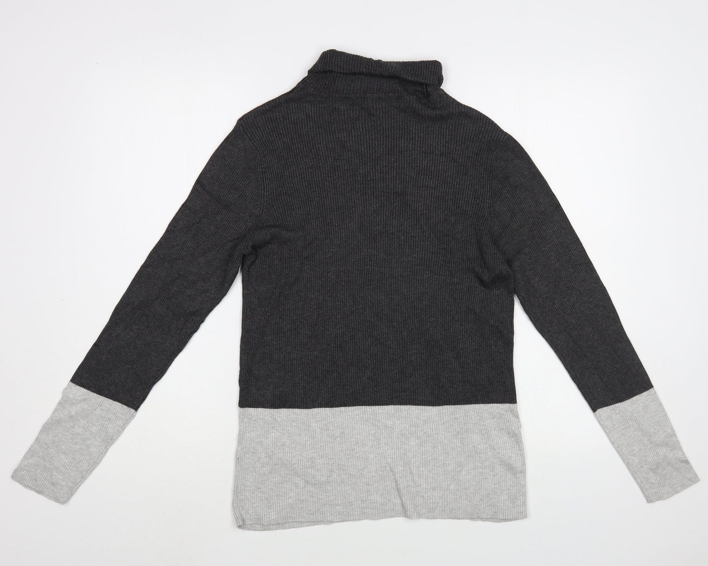 Gallery Womens Grey Roll Neck  Viscose Pullover Jumper Size XL