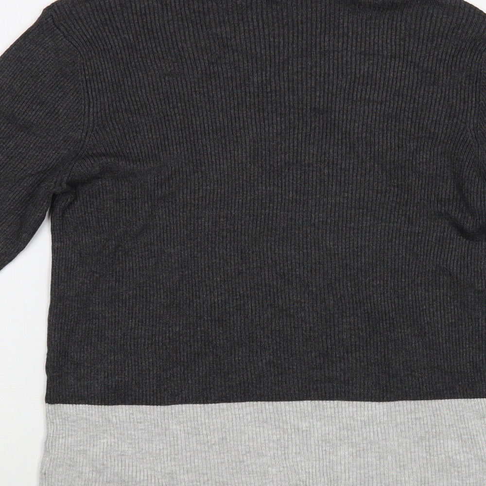 Gallery Womens Grey Roll Neck  Viscose Pullover Jumper Size XL