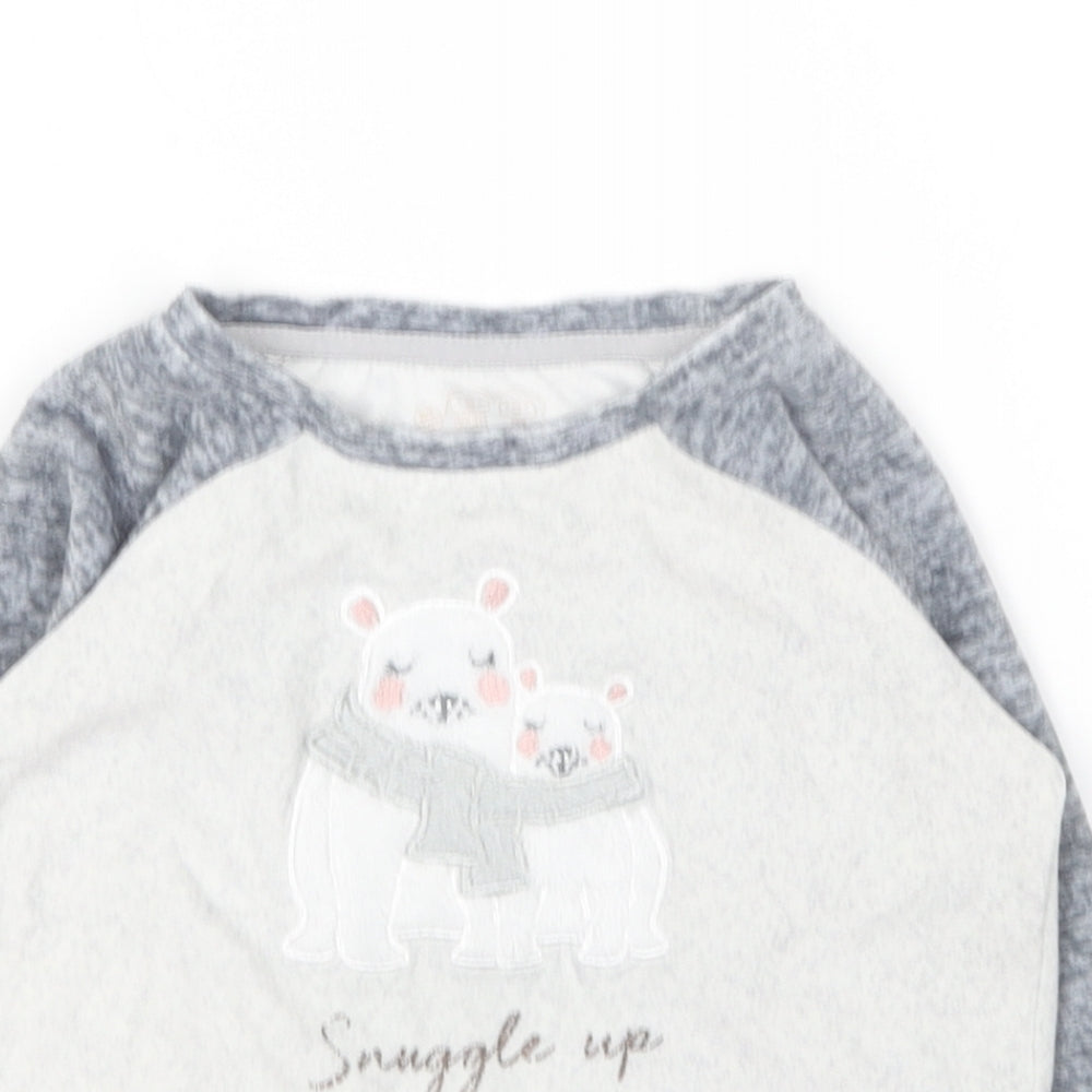 Nutmeg Baby Grey Solid Polyester Cami Pyjama Top Size 18-24 Months