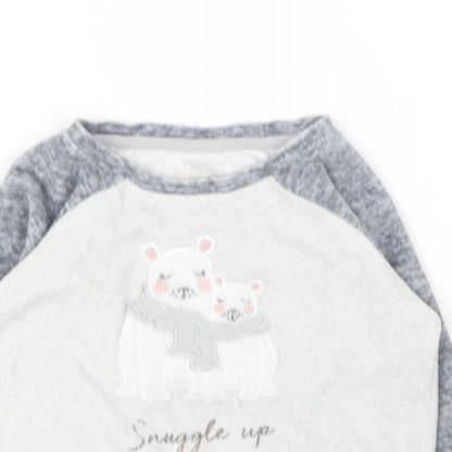 Nutmeg Baby Grey Solid Polyester Cami Pyjama Top Size 18-24 Months