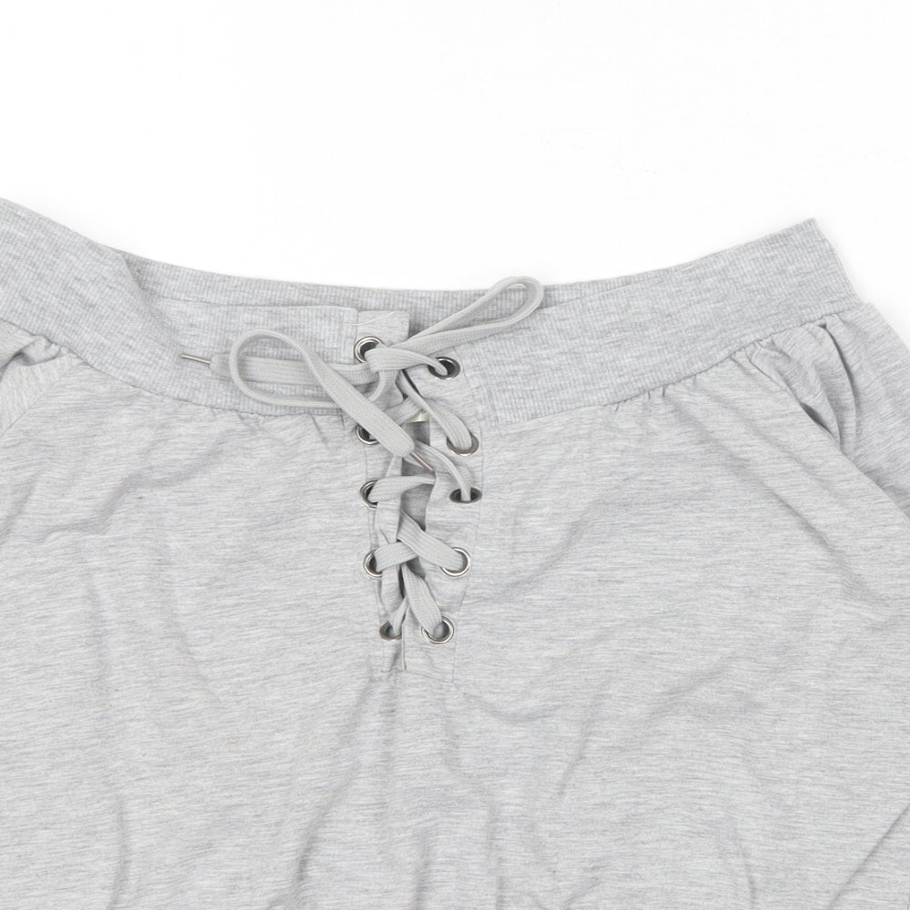 Liangdoods Womens Grey Boat Neck  Cotton Pullover Jumper Size XL