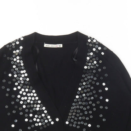 Womens UK Size 10 Select Black Cardigan Jumper