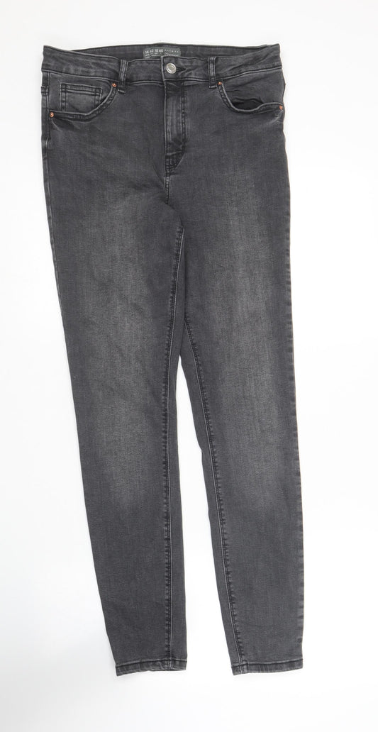 Denim Co  Womens Grey  Cotton Skinny Jeans Size 14 L28 in Regular
