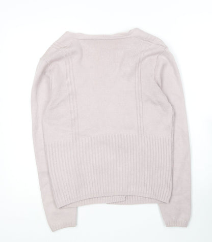GLB Womens Pink V-Neck  Cotton Cardigan Jumper Size L