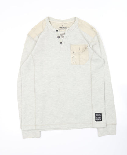 Matalan Mens Grey V-Neck  Polyester Pullover Jumper Size S