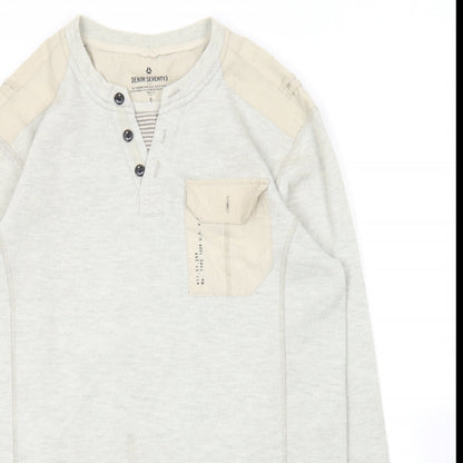 Matalan Mens Grey V-Neck  Polyester Pullover Jumper Size S